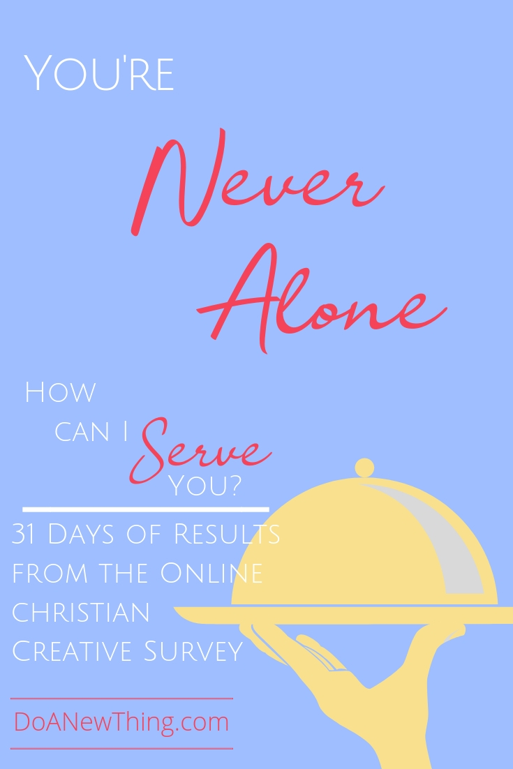 With literally thousands of Christian Creatives online, we never have to feel alone.