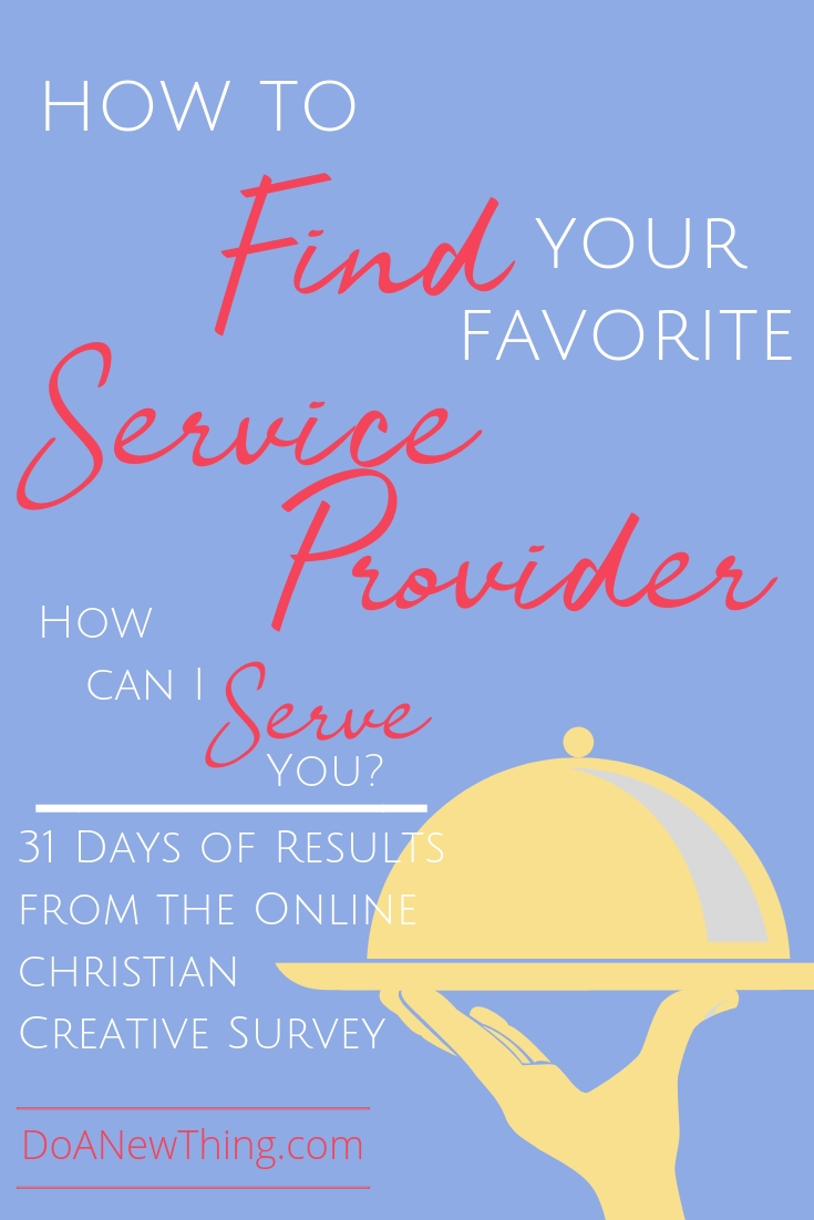Only about 30% of those who responded to the Online Christian Creative Survey were able to name at least one service provider who was had been helpful to them. 