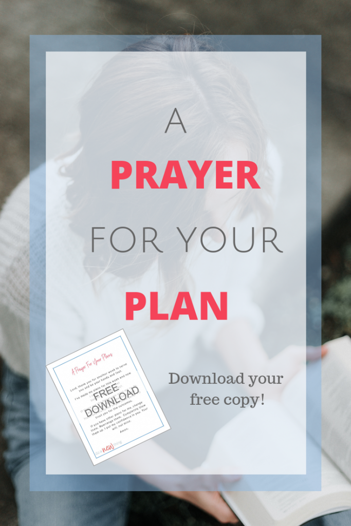 Offer this prayer for your plan and allow God to bless or change it.